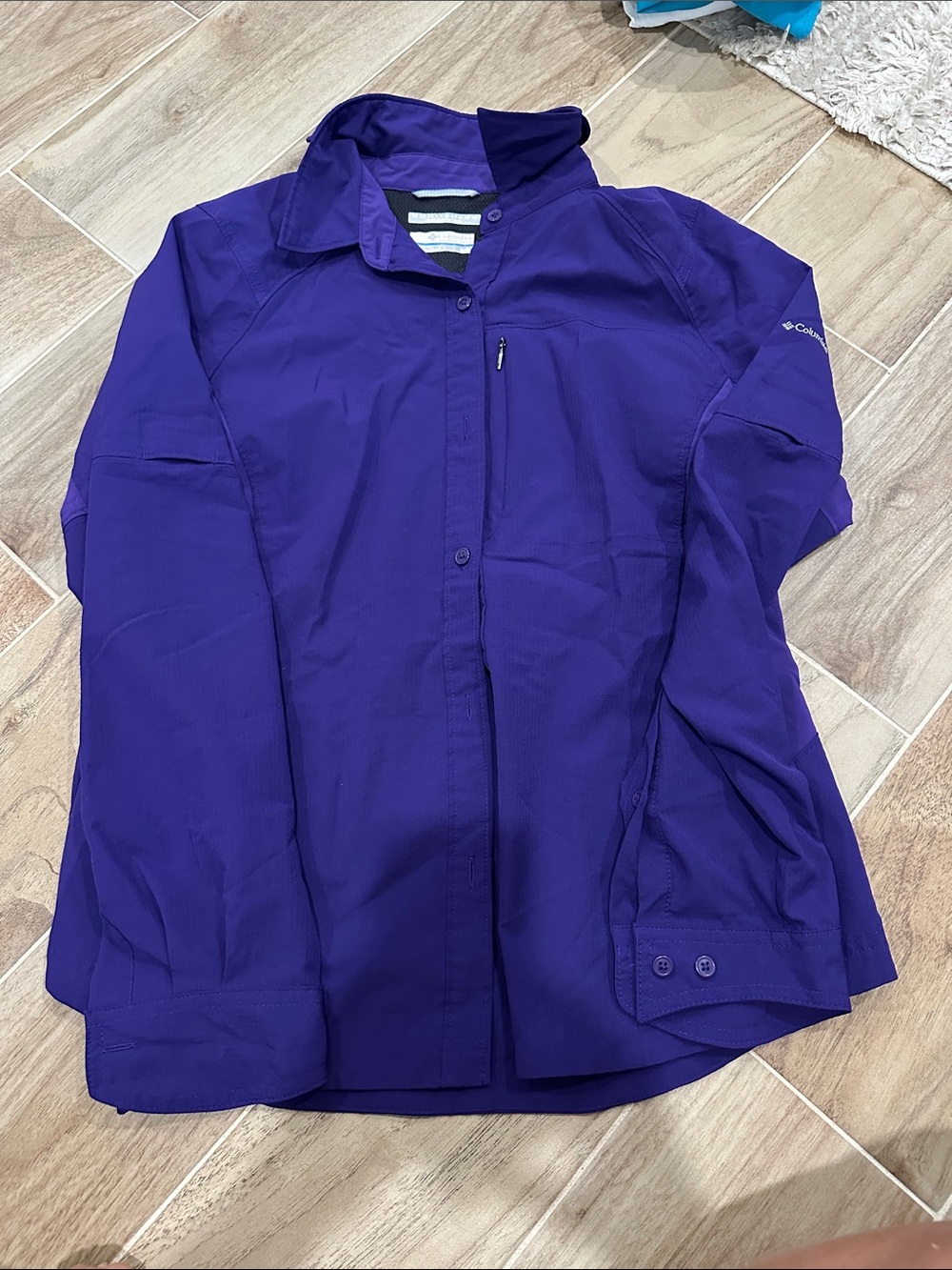 Columbia Deep Purple Outdoor Button-Up Shirt
